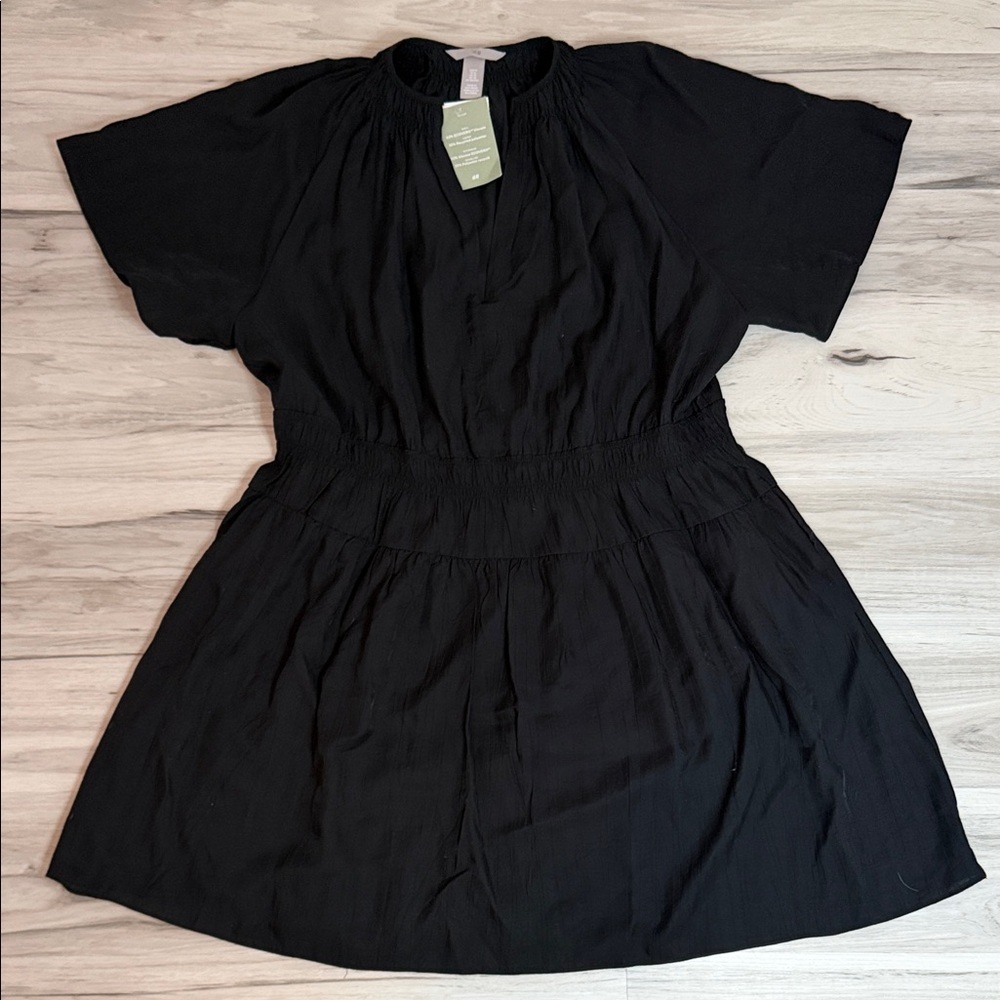 H&M Black Short Sleeve Mini Dress